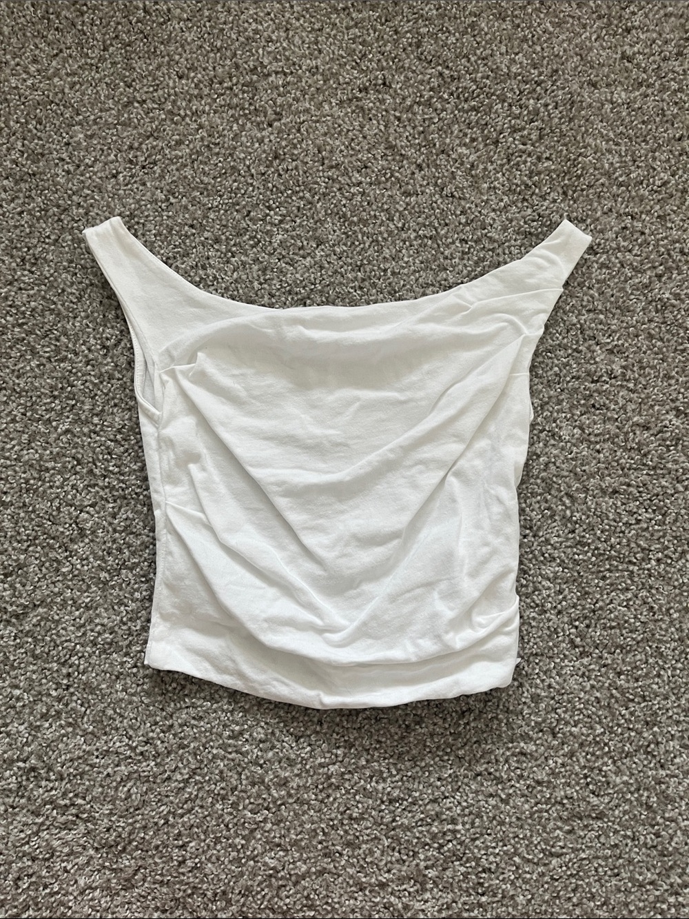 Zara White Draped Top Size Small
